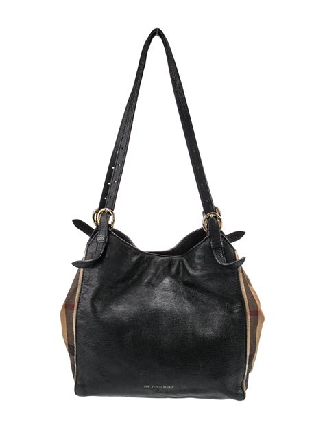 burberry canter leather and house check small handbag|Check Mini Bag in Black/calico .